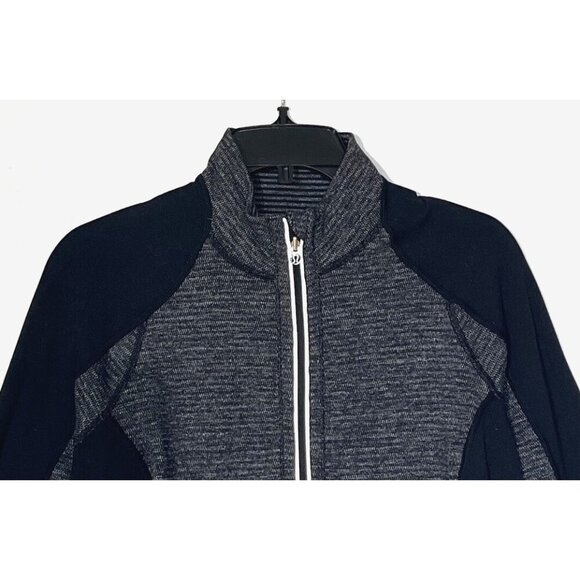 Lululemon Run U-Turn Mini Check Pique Black White Reversible Zip Pullover - Picture 14 of 15